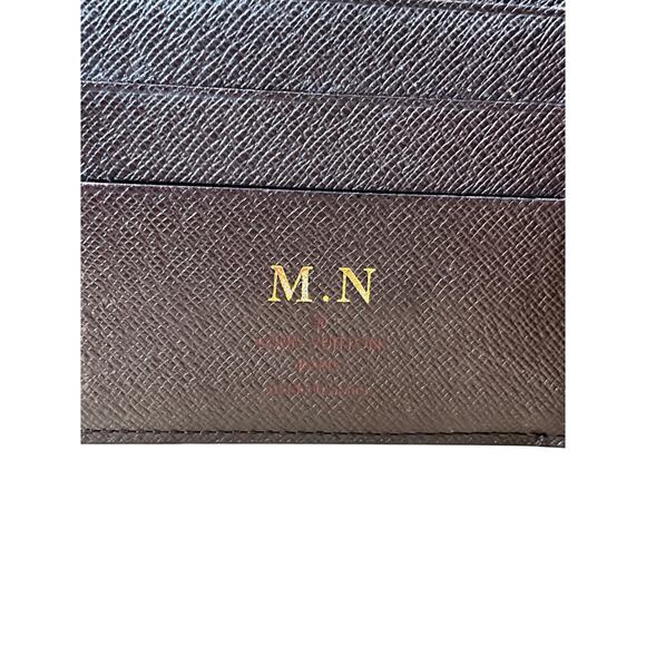 695. Louis Vuitton Damier Ebene Leather Wallet - Picture 9 of 11